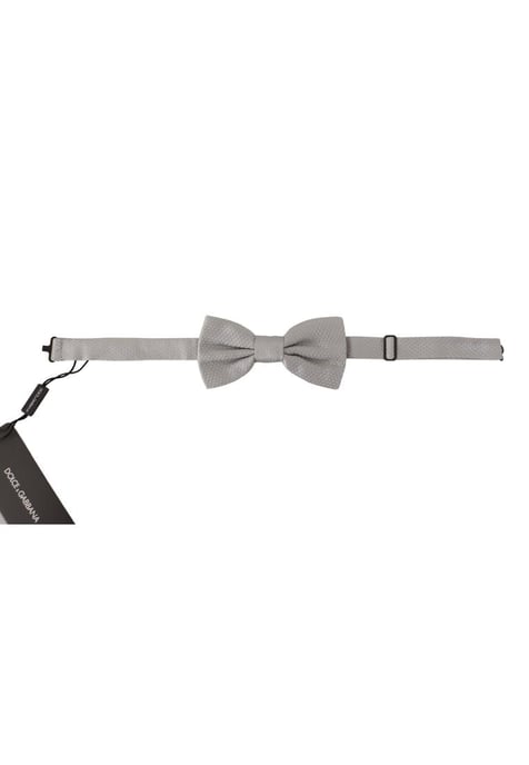 Dolce & Gabbana Men's Gray 100% Silk Adjustable Neck Papillon Tie - Image 3