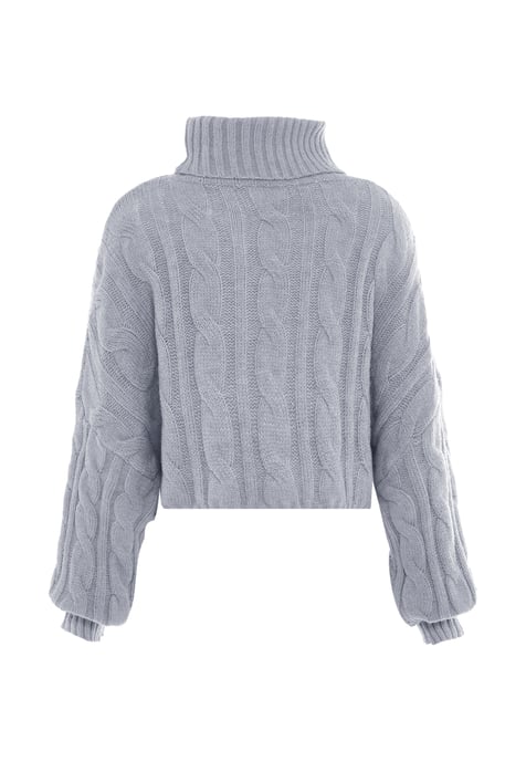 Mymo Trui met coltrui Dames licht grijs melange - Image 2