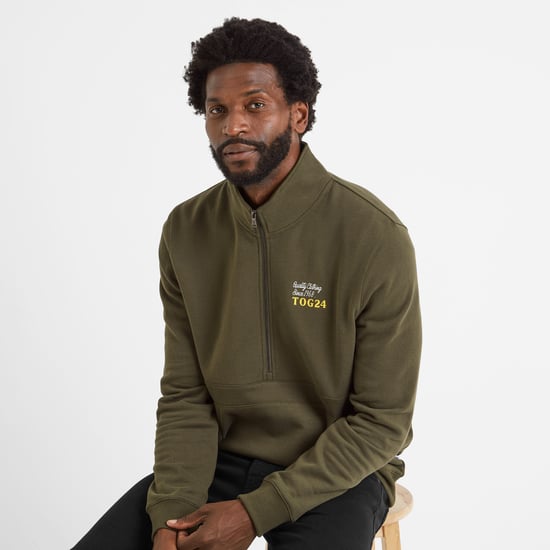Renard Mens Zip Neck Khaki