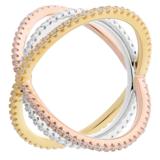 Orphelia Women's 925 Sterling Silver Ring - Gold/Silver/Rose ZR-7280 - Image 2