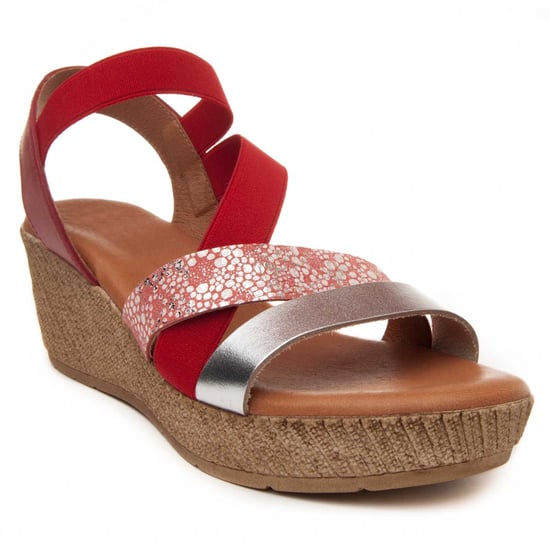 Confortable wedge sandal Montevita in Red