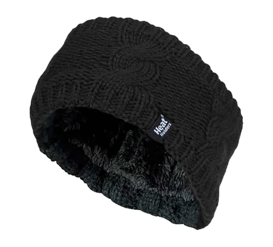 Kabelstickad fleece fodrad termisk vinter öronvärmare pannband för damer - Image 1