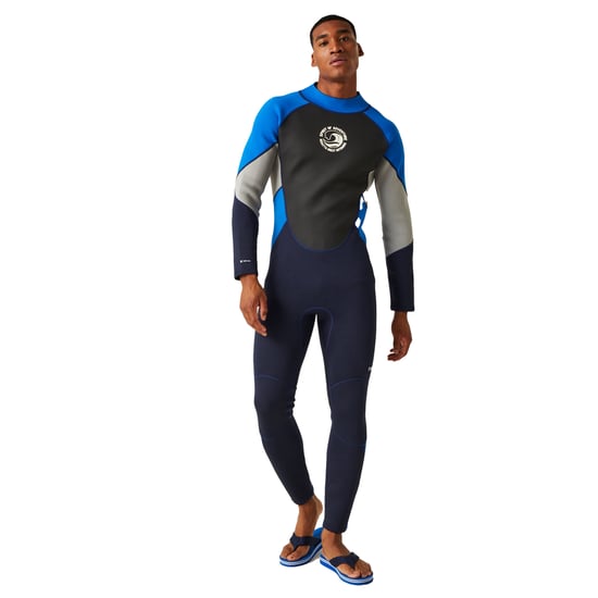 Regatta Mens 3mm Thickness Full Wetsuit (Navy/Oxford Blue/Silver Grey)