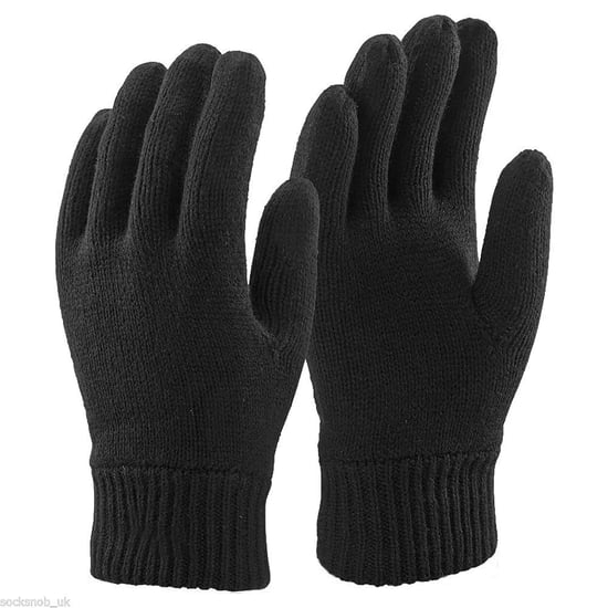Mens 3M Black Thinsulate Thermal Lined Winter Gloves - Image 1
