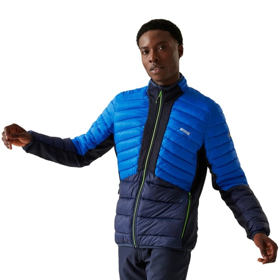 Regatta Mens Leedre Colour Block Hybrid Jacket (Olympian Blue/Navy)