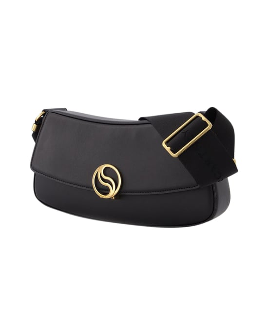 S-Wave Small Hobo Bag - Stella Mccartney - Black - Leather Vegan