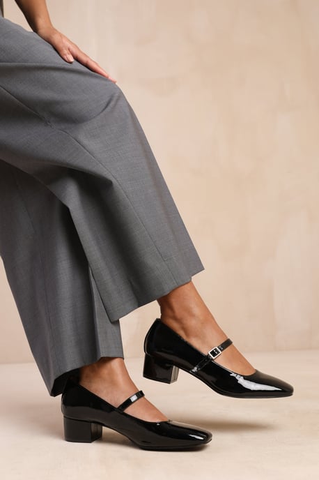 Wheres That From Womens 'Oslo' Low Block Heel With Strap And Square Toe