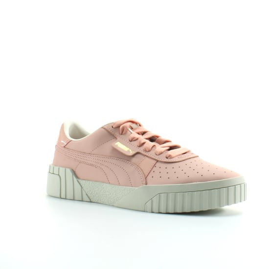 Puma Cali Pink Nubuck Leather Womens Lace Up Trainers 369161 01