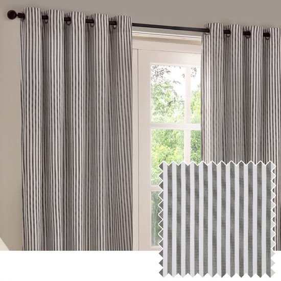 Yard Hebden Striped Cotton Eyelet Curtains - Image 1
