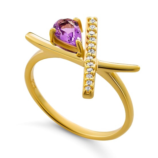 Orphelia 'Charlotte' Dames 925 Sterling Zilveren Ring - Goud ZR-7580/A - Image 1