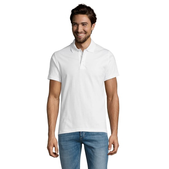 SOLS Heren Prescott Jersey Poloshirt met korte mouwen (Wit) - Image 4