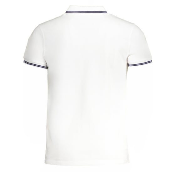 Cavalli Class Tipped Collar Blå Logotyp Vit Polotröja - Image 2