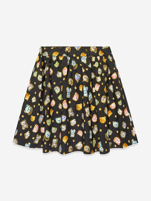 Moschino Girls Teddy Bear Gems Skirt in Black
