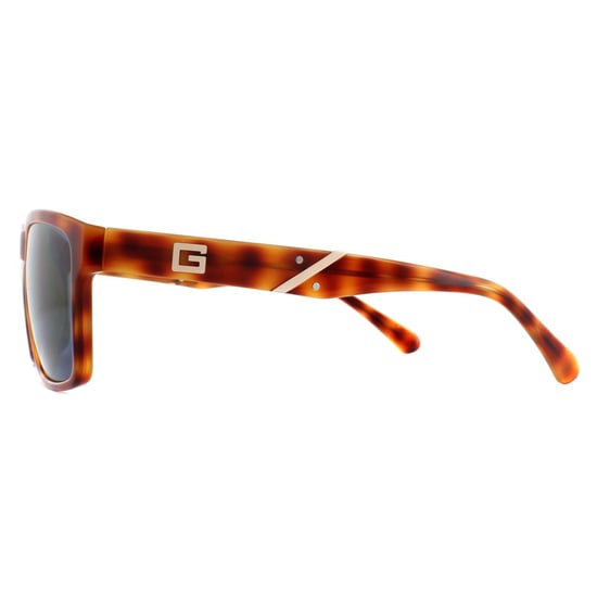Guess Rectangle Mens Honey Tortoise Blue Sunglasses