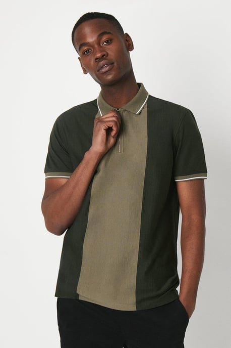 Tonal Vertical Zip Polo