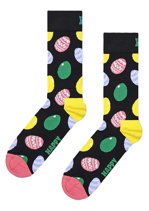 Happy Socks - Egg Socks | Novelty Funny Egg Print Socks | Gift Socks - Black - Image 2