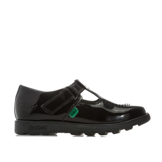 Girl's Kickers Children Fragma T-Bar Patent Shoes in Black - Image 1