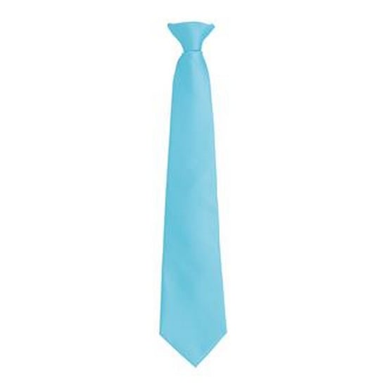 Premier Mens Fashion ”Colours” Work Clip On Tie (Turquoise)