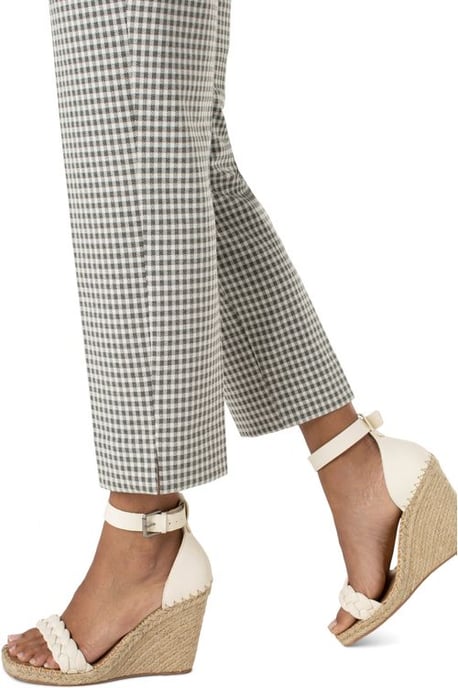 Kelsey Trouser Slit Sage / White Gingham