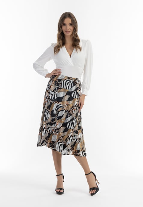 faina midi skirt with allover print caneva
