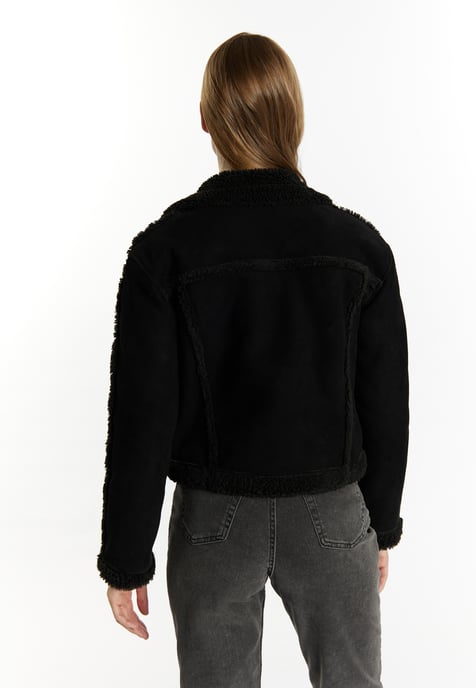 Dreimaster Leren bikerjack Dames zwart - Image 4