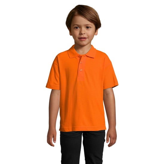 SOLS Kids Unisex Summer II Pique Polo Shirt (Orange)