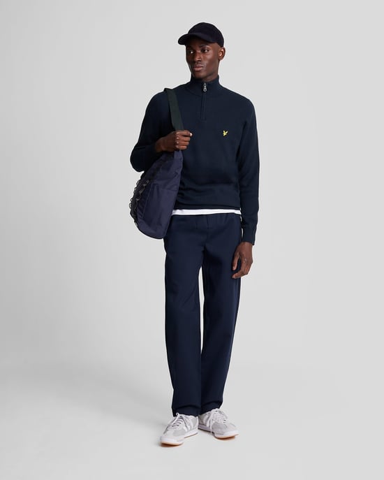 Lyle & Scott Cotton Merino 1/4 Zip Jumper Navy