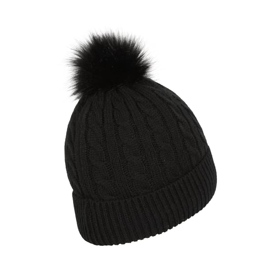 Mountain Warehouse Womens/Ladies Pom Pom Faux Fur Lined Beanie (Black)