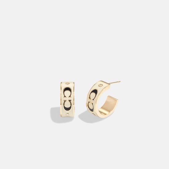 Kissing C Small Enamel Huggie Earrings - Image 1