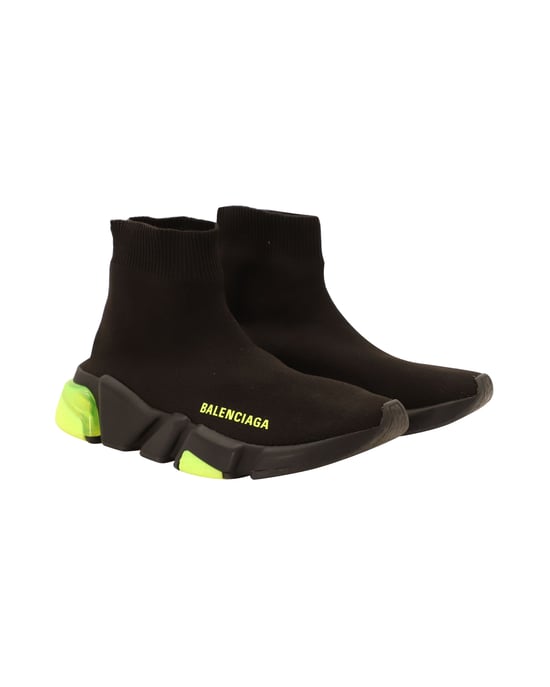 Balenciaga Speed Clear Sole Sneakers in Black Polyamide - Image 3