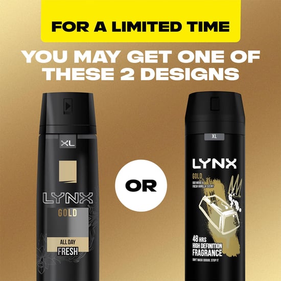 Lynx XL 48-H High Definition Fragrance Gold Body Spray Deodorant 3 Pack, 200ml - Image 5
