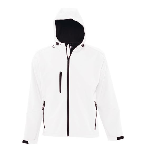 SOLS Mens Replay Hooded Soft Shell Jacket (Breathable, Windproof And Water Resistant) (White) - Image 1