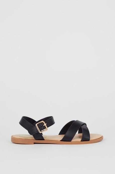 Florence Cross Strap Flat Sandals - Image 2