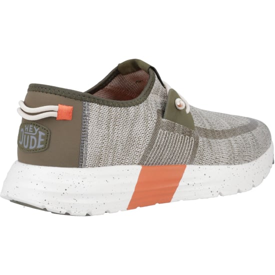 HEYDUDE Sirocco Sport Mode Nylon Men's Green/Dusty Olive/Orange Trainers - Image 2