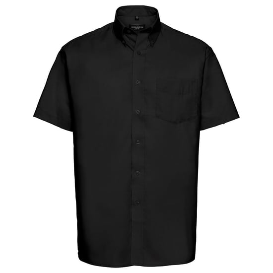 Russell Collection Mens Oxford Easy-Care Short-Sleeved Shirt (Black) - Image 1