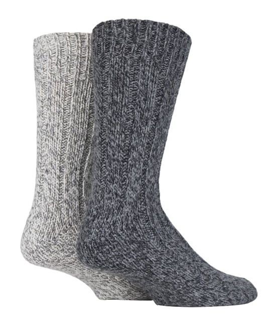 2 Pairs Mens Ladies Thick Heavy Winter Warm Wool Hiking Boot Socks - Image 1