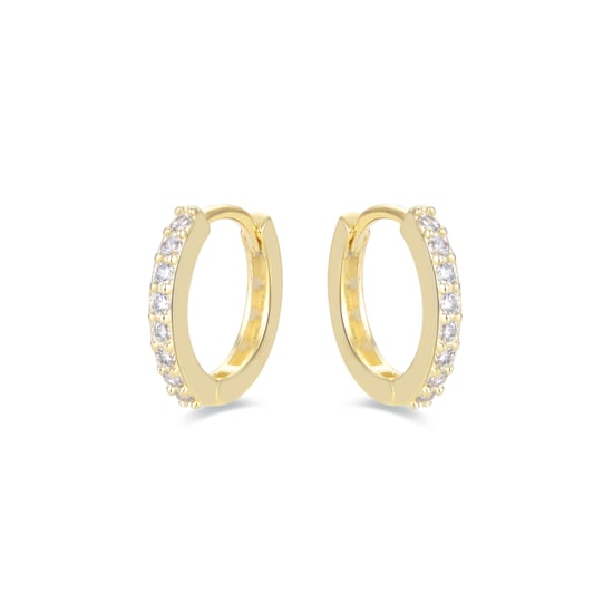 Luxenter valarys hoop earrings in 925 sterling silver and shiny zirconia finished in 18k yellow gold plating