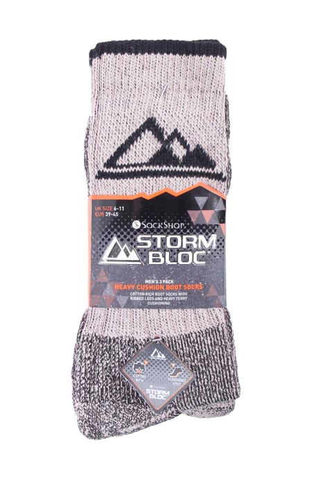 3 Pairs Mens Heavy Cushioned Breathable Outdoor Cotton Hiking Socks - Image 2