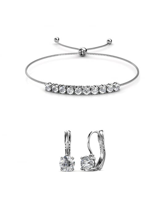 Rund kristall Mia set - Silver och kristall - Image 1