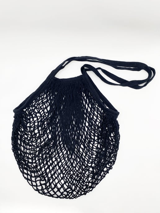 Cotton Net Bag in Black - Image 2