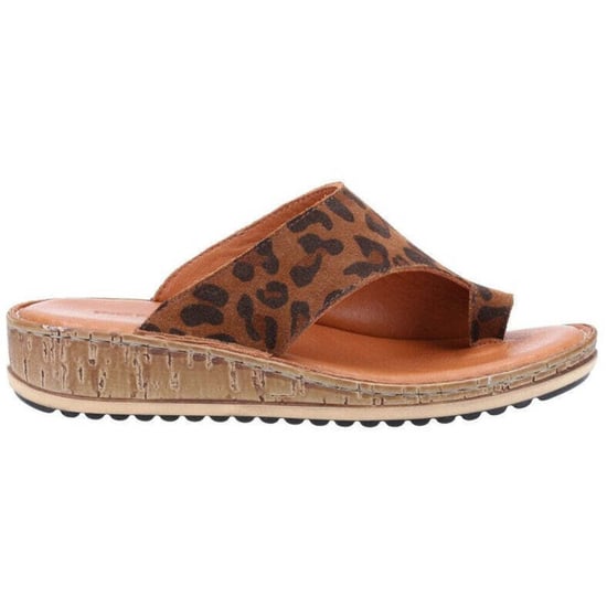 Hush Puppies Womens/Ladies Elissa Leopard Print Suede Sandals (Brown)