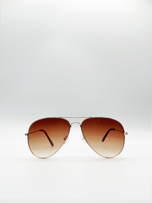 Classic Pilot Gold Aviator Sunglasses