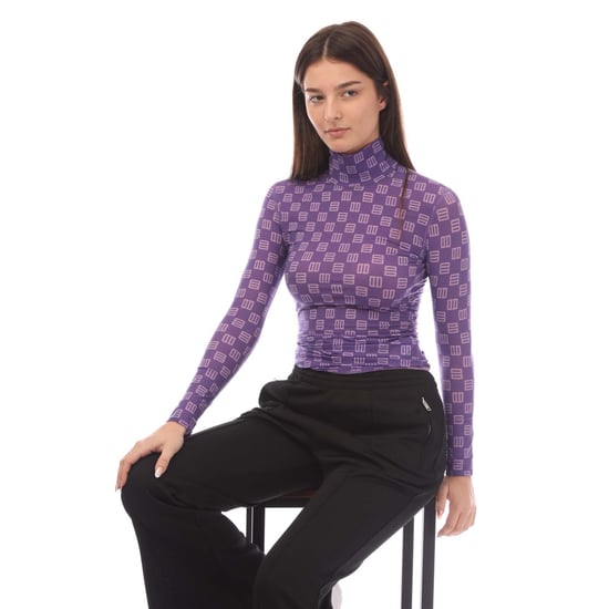 Women's Ambush Monogram Fitted Turtleneck Top in Purple - Image 5