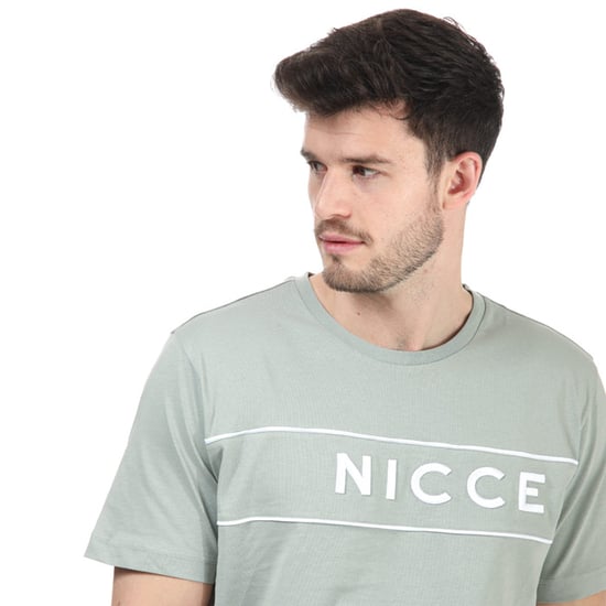 Nicce Round Neck Short Sleeve Green Mens Geti T-Shirt 211 1 09 16 0341