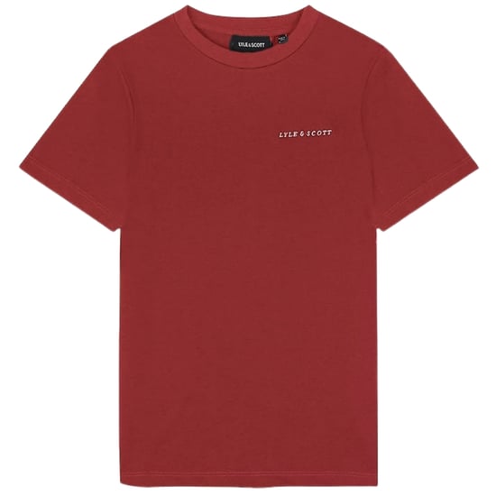 Lyle & Scott Broderad Logo Fletcher Burgundy T-shirt - Image 1