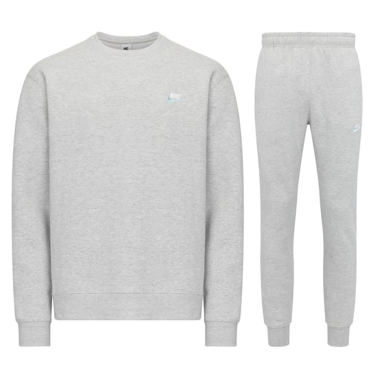 Nike Sportswear Men's Club Fleece Crew Neck Tracksuit Grey - Image 1