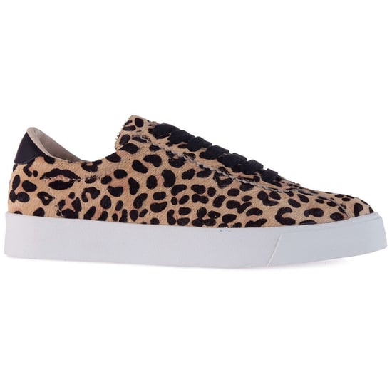 Superga Womens/Ladies 2843 Club S Leopard Print Cowhide Leather Trainers (Beige) - Image 1