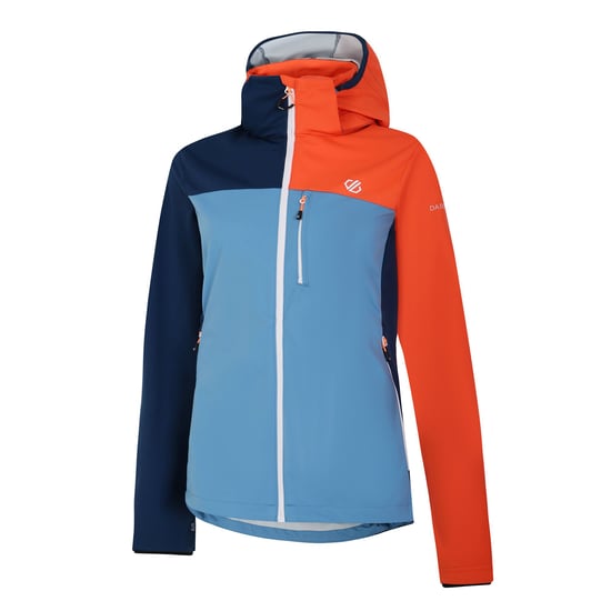Dare 2B Womens/Ladies Lexan Colour Block Soft Shell Jacket (Niagara Blue/Satsuma)