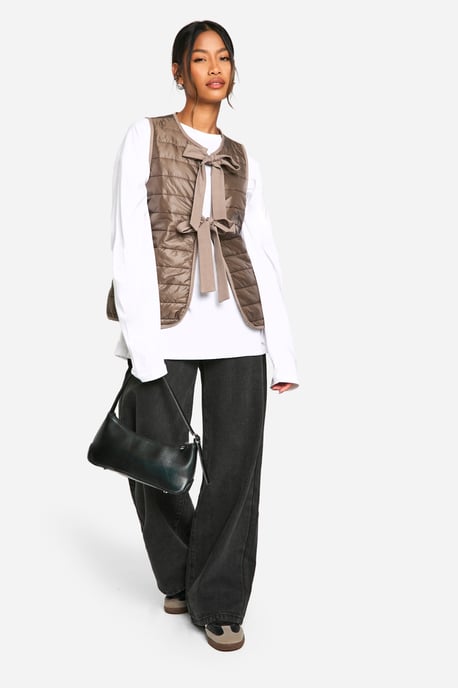 Bow Detail Padded Gilet - Image 3