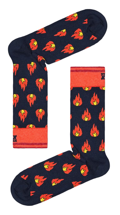 Happy Socks - Novelty Flames Design Socks | Great Gift - Flames - Image 2
